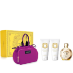 Versace Eros Pour Femme Set - EDP 100ml, Body Lotion 100ml, Shower Gel 100ml, Versace Make Up Case
