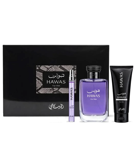 148 Rasasi Hawas For Him Set - EDP 100ml, EDP 10ml, Shower Gel 60ml - Slika 1